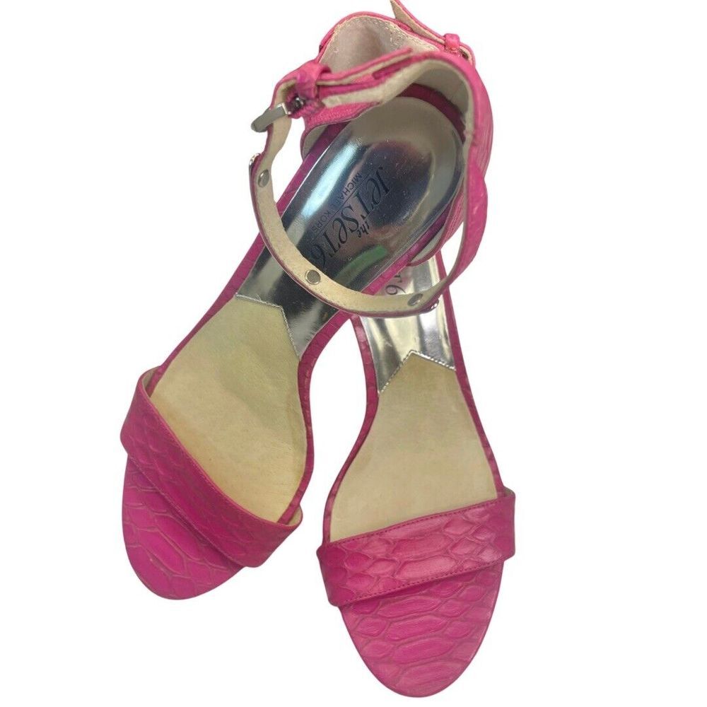 Michael Kors Jet Set 6 Pink Heels SZ:8m‎ reptile embossed